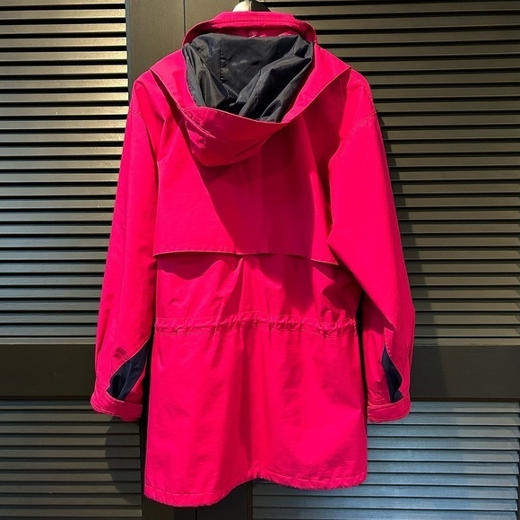Vintage Bright Fuchsia Pink and Navy Blue Eddie Bauer Hooded Jacket, Size Medium - Picture 12 of 16
